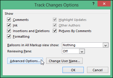 word for mac track changes different authors colors
